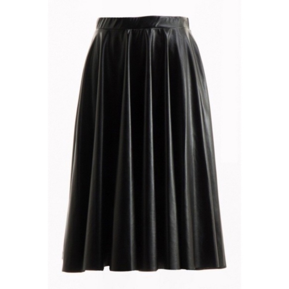 LAST ONE! Faux leather full midi skirt - Picture 4 of 4